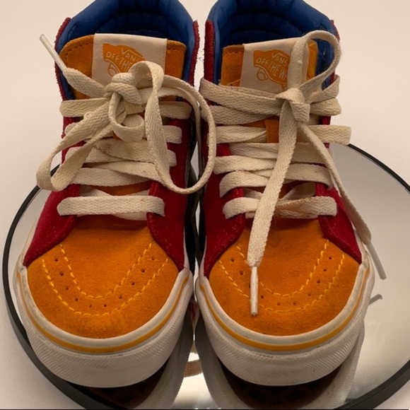 Vans Blue and Red High-Top Sneakers - Picture 5 of 6